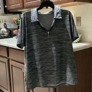 Woman’s Gray Zipper Polo Shirt